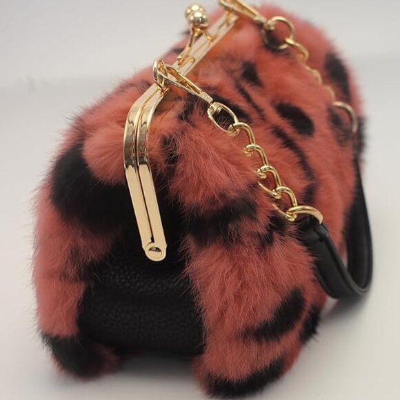 Neiman Marcus Elegant Red Leopard Print Handbag - Picture 4 of 7